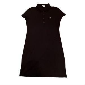 Lacoste polo shirt dress solid black women’s size 40 (medium)